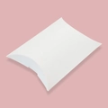 Minimalist white cardboard pillow gift box for wedding favors and small treats - White Kraft Paper