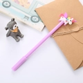 Creatieve paarse eenhoorn gelpen met een 3D siliconen figuur voor schoolbenodigdheden - 0.5mm / Paars