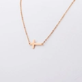 Elegante roségouden horizontale kruisketting met gepolijste spiegelafwerking - Roségoud