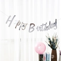 Striscione Happy Birthday argento metallizzato per decorazione festa di compleanno - Argento