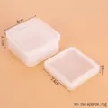 Translucent white square silicone storage box mold with lid for DIY crystal resin crafts - Square Storage Box Mold (60-168)