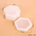 Hexagon silicone mold set for resin jewelry box with precise lid and base dimensions - Hexagon Storage Box Mold (60-171)