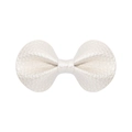 White butterfly hair clip with litchi texture and pearl luster finish for girls - Pearly White Bowknot