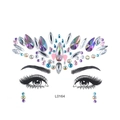 Face jewel stickers with iridescent pink and blue crystals for festival makeup - L0164 Purple Blue Pink Silver Mixed Gems