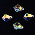 Irregular AB iridescent crystal glass pendants for DIY jewelry making set of four - 11x16 Maple Leaf