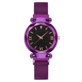 Orologio donna cielo stellato con cinturino magnetico viola e vetro sfaccettato - Viola