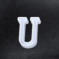 Translucent uppercase letter U silicone mold for DIY resin jewelry and keychains - Letter-U