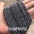 Faceted terahertz stone beads in metallic silver grey for DIY jewelry making - Terahertz 3mm