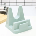 Multifunctional green kitchen rack for pot lids and cutting boards with water tray - Nordic Blue