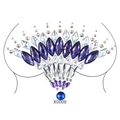 Self-adhesive purple and iridescent crystal chest jewels in marquise and round shapes - X0009-Purple Marquise Rhinestone Style