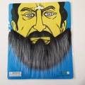 Realistic long grey and black fake beard prop for Halloween cosplay on display card - One Size / Large Realistic Color Beard