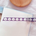 Purple washi tape featuring white cartoon poodle patterns displayed on a notebook - 2# Dog