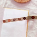 Cute brown bear pattern washi tape roll on a notebook for Korean style journaling - 7# Cookie