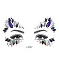 L0097 rhinestone face jewels with iridescent purple and blue teardrop gems for festival makeup - Dark Purple Iridescent Array Style (L0097)