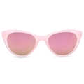 Occhiali da sole cat-eye retrò con montatura rosa traslucida e lenti rosa specchiate - Montatura Rosa Specchio Rosa