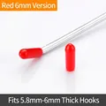 Capuchons de protection rouges 6mm pour crochets muraux en métal de 5,8mm-6mm - Capuchons de Protection Rouges de 6 mm (Lot de 10)