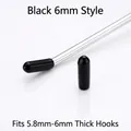 Protective black 6mm rubber end caps for wall display hooks and metal pegboard pegs - 6mm Thick Black Protective Caps (10 Pack)