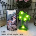 Mini green palm tree LED night light with 5 bulbs and stand, 13cm height for desk decor - Coconut Tree