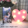 Pink heart-shaped LED night light decorative lamp 12x12cm for tabletop bedside decor - Pink Heart