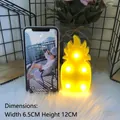 Mini yellow pineapple LED night light with 5 bulbs, size W 6.5cm H 12cm for desk decor - Pineapple