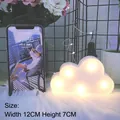 Mini cloud LED night light in warm yellow with compact 12cm size for desktop decor - White Cloud