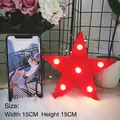Mini red star-shaped LED marquee night light with warm bulbs for tabletop decoration - Red Star