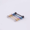 Set of five 316L stainless steel industrial barbells in silver gold rainbow blue black - Mixed 5 Pieces