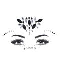 Face gem stickers L0124 with black and clear acrylic rhinestones for festival party makeup - L0124 Black and White Rhinestone