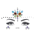 Multi-shape blue and amber crystal face jewels for Halloween body decoration L0135 - L0135 Colorful Iridescent Mixed Gems