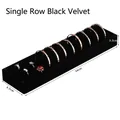 Black velvet jewelry tray for ring and bracelet display with 34x8.5x3.5cm dimensions - Single Row Bangle Tray / Black