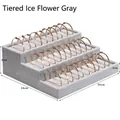 3-tier ice flower grey velvet display stand for bracelets and rings, 26x24x9cm size - 3-Tier Bangle Tray / Ice Grey