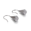 Eleganti orecchini a cono in argento con brillanti strass e design a microfono - Colore Acciaio (10mm)