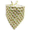 Close-up of soft cotton pet bandana featuring a vibrant green kiwi fruit pattern print - S / Kiwi
