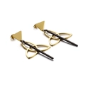 Pendientes triangulares geométricos en acero inoxidable de oro rosa y negro moderno - Oro Negro (KE86806-KFC)