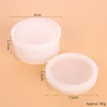 Translucent round silicone storage box mold set with lid for crystal resin DIY crafts - Round Storage Box Mold (60-172)