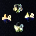AB crystal flower pendants with faceted cuts in yellow-green and blue-yellow gradients - 10MM Plum Blossom