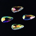 Teardrop AB crystal glass pendants with rainbow iridescent finish for DIY jewelry - 12x24MM Mesh Teardrop