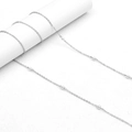Catena per occhiali minimalista in argento con perle bianche e ganci antiscivolo di qualità - Perla Piccola 3+3 Argento
