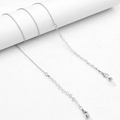 Catena per occhiali argentata con maglie a stella e anelli di silicone - Stellina Argento