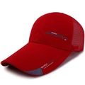 Rote atmungsaktive Mesh-Baseballkappe mit Sports Cap 87 Aufdruck und Schnelltrocknung - Verstellbar / Rot mit rotem Rand