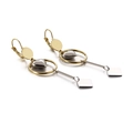 Minimalist gold and silver titanium geometric heart drop earrings for women - Gold Steel (KE86819-KFC)