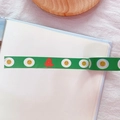Cute green washi tape with fried egg and red octopus patterns for scrapbooking - 3# Poached Egg