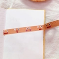 Coral pink washi tape with cute cartoon face patterns on a lined notebook - 4# Emoji