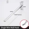 Single wall display hook 190mm length with 5.8mm thickness in polished metal finish - 6mm Extra Thick Silver Wall Hook 20CM Length (With Screws)