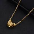 Golden mouse pendant necklace with a delicate chain for Chinese New Year luck - Peace Mouse