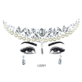 L0291 Halloween acrylic face gems with pearls and crystal rhinestones for face decor - L0291 Pearl and Clear Rhinestone