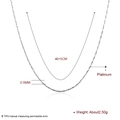 Collana a catena serpente sottile in argento placcato platino 0,5mm 46+5cm - Catena sottile placcata platino da 0,5 mm 45 cm + 5 cm / Argento (Placcato Oro Bianco)