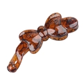 Detailed view of durable resin banana hair clip with elegant brown tortoiseshell pattern - Dark Coffee Sprayed
