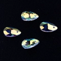 Pear-shaped AB iridescent crystal glass pendants for DIY jewelry making set of four - 9x16 Mesh Teardrop