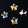 Rainbow AB crystal star pendants with faceted glass finish and pre-drilled holes - 10mm Five-pointed Star
